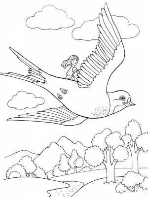 Раскраска Ласточка   в формате