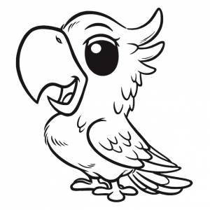 Мультяшный попугай раскраска для детей