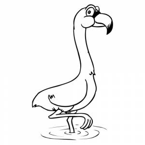 Раскраска Мультяшный фламинго