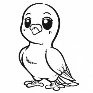Мультяшный голубь раскраска для детей