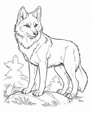 Раскраска волк для детей