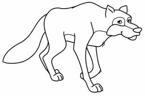 Раскраска Волк на прогулке