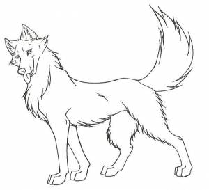 Раскраски Раскраска Волк высунул язык волк