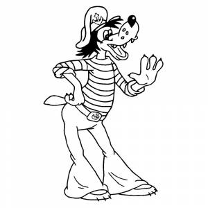 Раскраска Волк в хорошем расположении духа