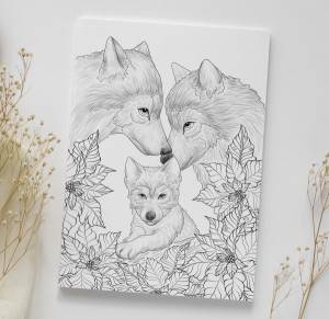 Раскраски взрослые волки