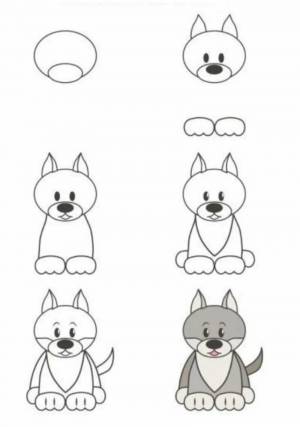 Волк легкий рисунок поэтапно