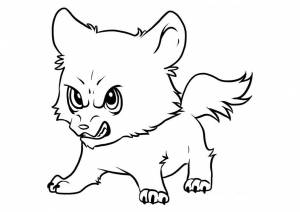 Раскраска Злой волчонок