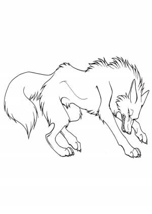 Раскраска злой волк