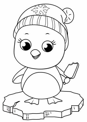 Раскраска Пингвин на льдине