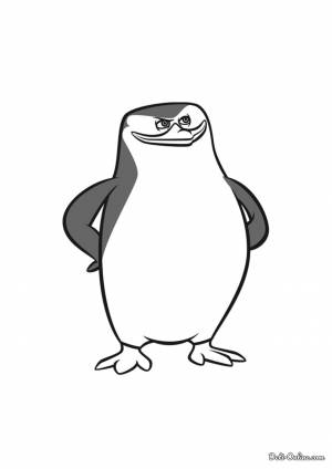 Раскраска Пингвин Шкипер