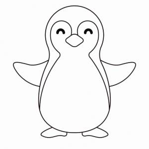 Ручной рисунок пингвина в стиле каракулей