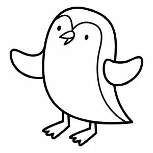 Раскраска Пингвин на Новый год для малышей