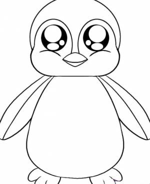 Раскраски Раскраска Пингвин детеныши животных, Download print coloring page