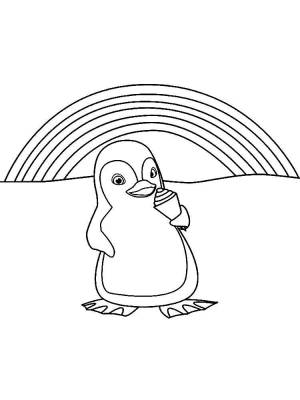 Раскраски пингвинчик, Раскраска Пингвинчик и радуга пингвин