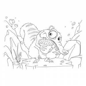 Раскраска Белка из ледникового периода