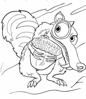 Раскраски белка, Раскраска белка из ледникового периода скрат