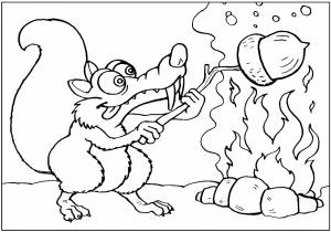 Раскраска белка из Ледникового Периода