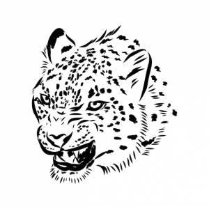 графическая иллюстрация снежного барса ирбиса диких кошек