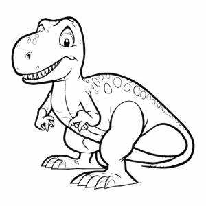 Милый динозавр trex для раскраски книги  страницы раскраски для детей векторный клипарт иллюстрация