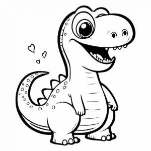 Симпатичные забавные детские динозавры trex для раскраски книги  страницы раскраски для детей векторный клипарт illu