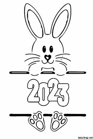 Цифры 2023 Год Кролика