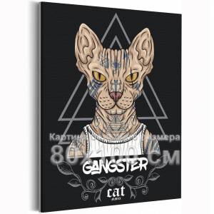 AAAA-C0800-80x100 Кот сфинкс Кошки Животные Котики 80х100 Раскраска картина по номерам на холсте недорого