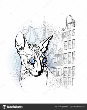 Сфинкс Старом Европейском Городе Векторное изображение ©sannare 235653660