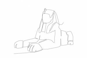 Большой сфинкс гизы в каире египет линии искусства