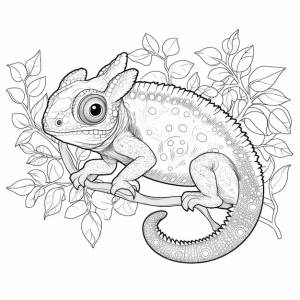 Раскраски для взрослых ящерица хамелон раскраски генеративный ai