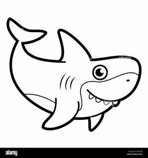Акула рисунок для детей карандашом