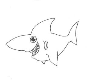Раскраска Смешная Акула 3