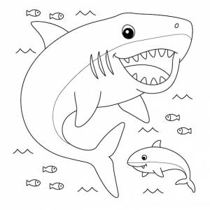 Раскраска мегалодон для детей