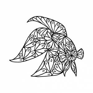 Раскраска бойцовая рыбка голова животного дзен дудл