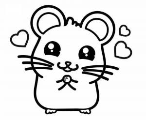 Раскраска маленький хомячок