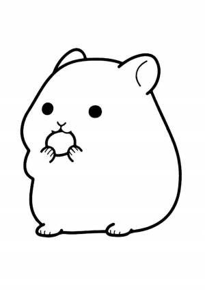 Раскраска маленький хомячок