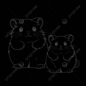 рисунок хомяки два милых маленьких хомяка раскраски наброски эскиз вектор PNG , рисунок крыла, рисунок кольца, рисунок хомяка PNG картинки и пнг рисунок для й загрузки