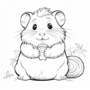 Милый хомяк для раскраски с
