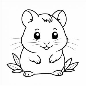 Раскраска милый хомяк для детей