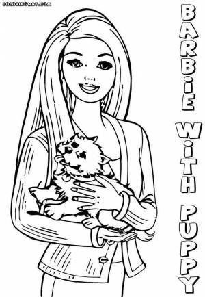 Раскраски барби с собачкой