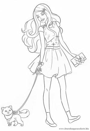 Раскраски барби с собачкой