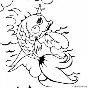 Раскраски золотая рыбка маленькая