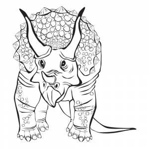 Раскраска Трицератопс семейства цератопсидов