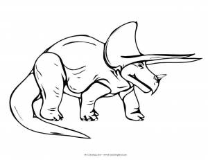 Раскраски трицератопс, Раскраска Трицератопс динозавр