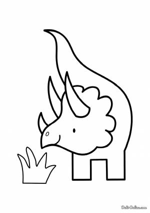 Раскраска Длиннорогий трицератопс