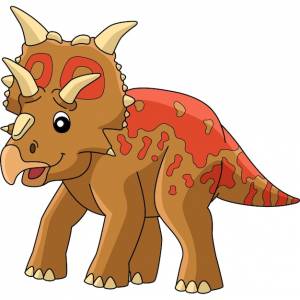 Xenoceratops dinosauro cartone animato colorato clipart