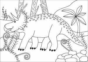 Раскраски динозавр трицераптор