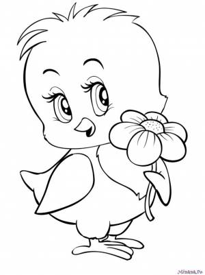 Раскраска цыпленок 6