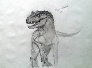 Индораптор рисунок карандашом