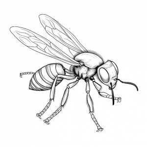 Раскраска насекомое оса