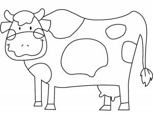 Раскраски Раскраска Корова домашние животные, Download print coloring page